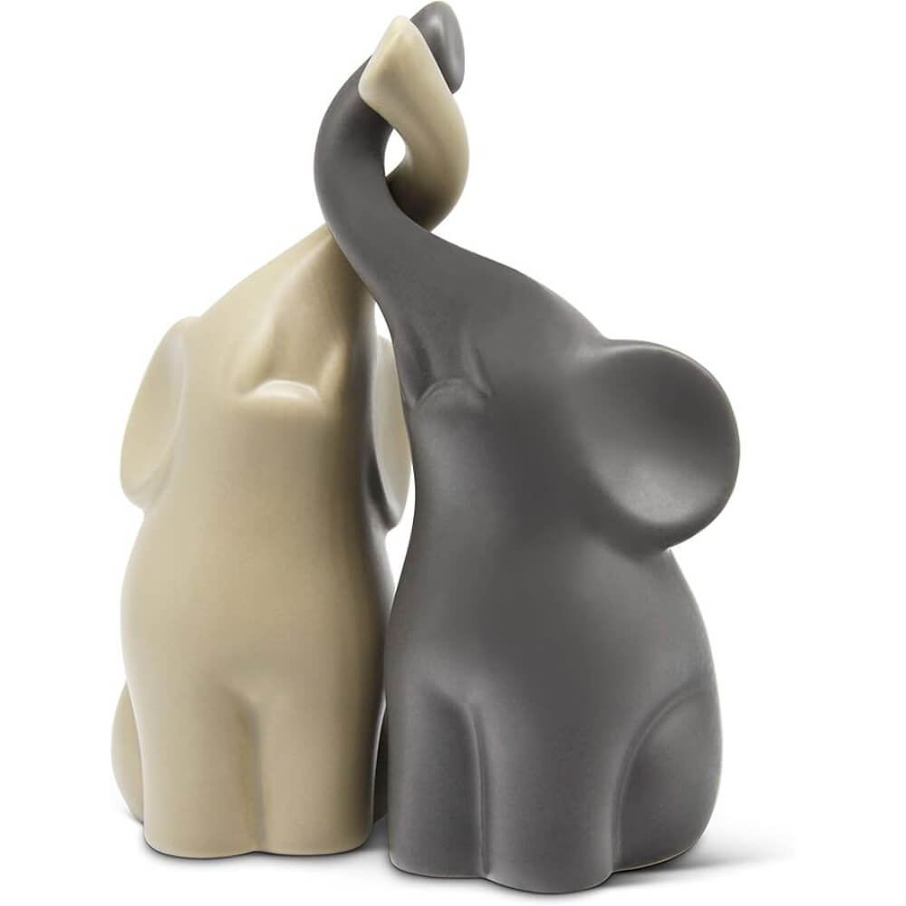 Valentine's Day Ceramic Couple Elephant Love Sculpture (2 PCS)