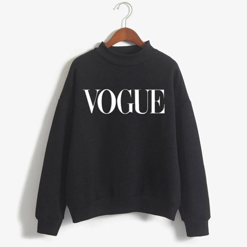 Harajuku Hoodies Vogue Print Hooded Tops Women O Neck Sweatshirt Long-sleeved Winter Plus Casual Vintage Korean Coat Streetwear