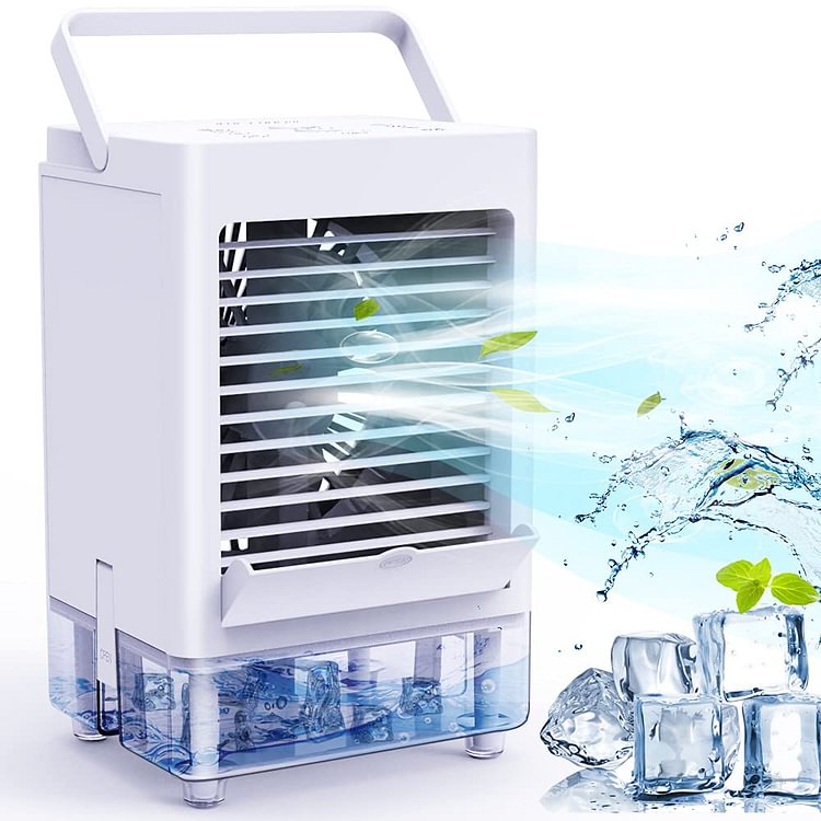 800ML Portable Air Conditioner with 3 Wind Speeds Personal Air Cooler with 1/2/4/8H Timer