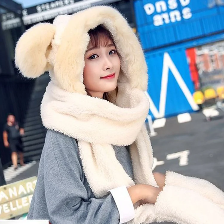 Bunny Bear Kitty Ears Hat Scarf Gloves Warmer - Modakawa Modakawa