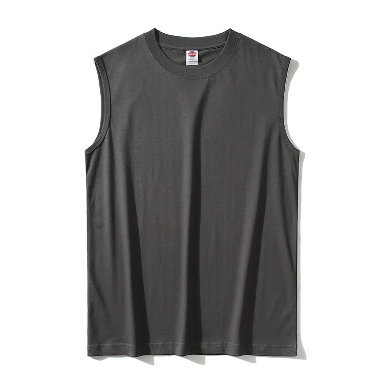 PASUXI Men's Summer Cotton Sports Vest Loose Solid Color Japanese Style Sleeveless Wholesale huanwei