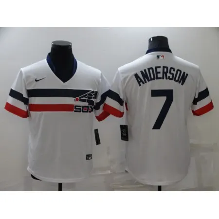 Men's Chicago White Sox #7 Tim Anderson White Cool Base Stitched Jersey 8S98