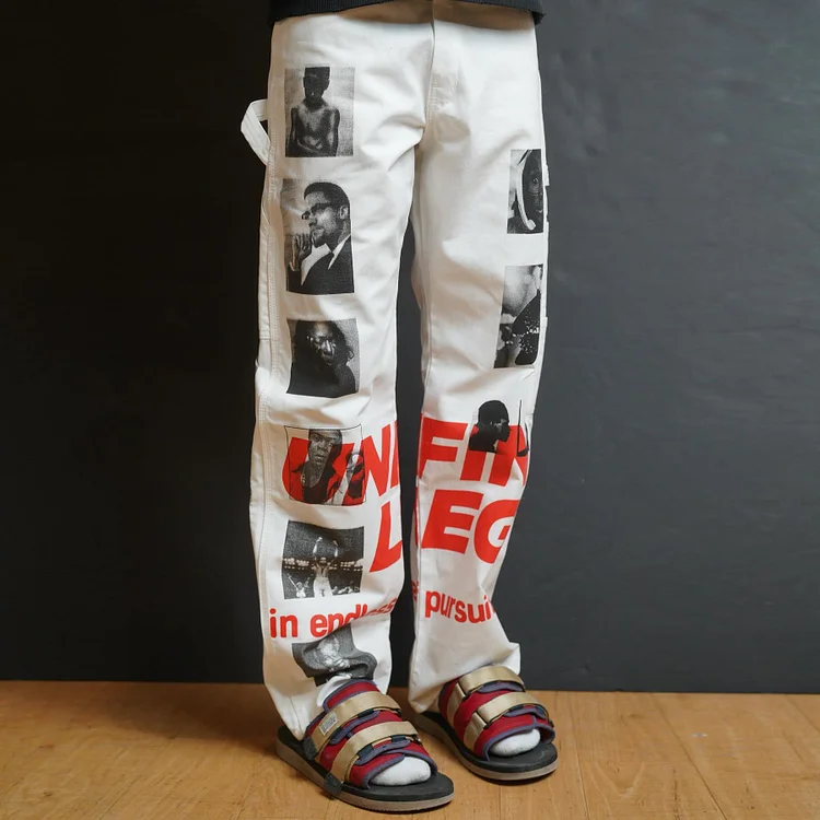 Fashionable and personalized street style printed jeans