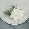 10PCS Babysbreath Rose Corsage Boutonniere Wrist Artificial Flower Wedding Catering Bridal Groom Guests Bouquets 