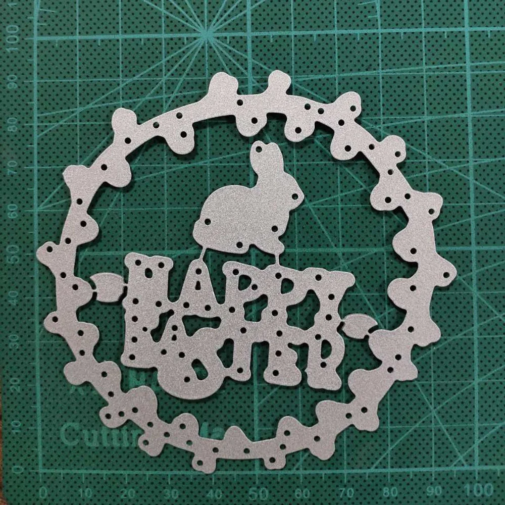 Bunny happy easter Metal Cutting Dies Crafts Stencils For Paper card Scrapbooking making Embossing Dies Cuts