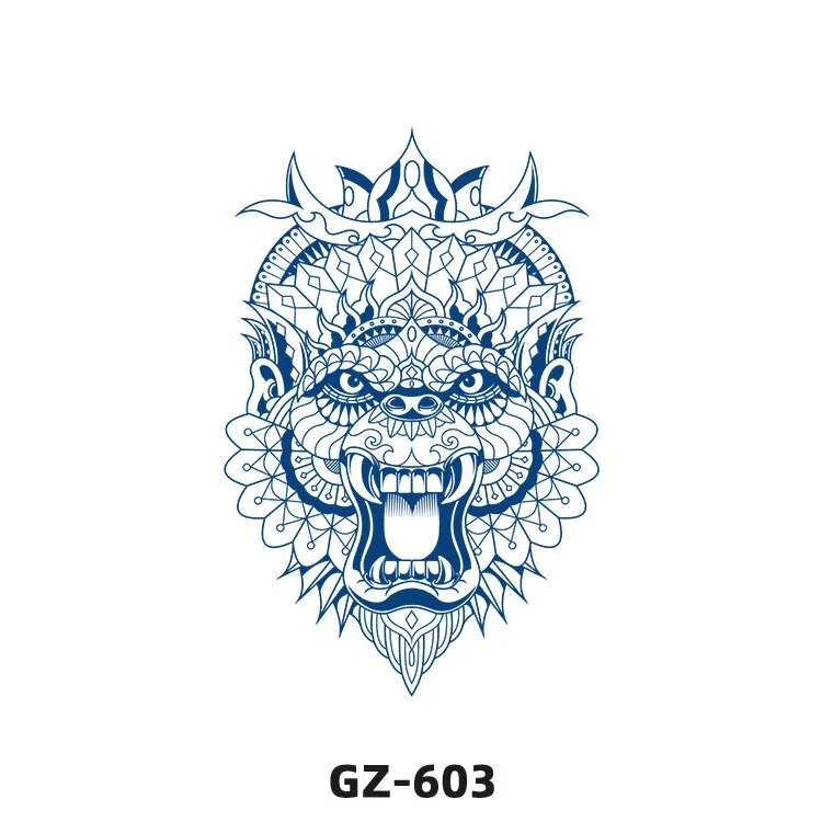 Sdrawing 2022 New Punk Trend Temporary Tattoo Lion Tiger Animal Pattern Juice Tattoo Waterproof Lasting Hot Girl Y2k Fake Tattoo