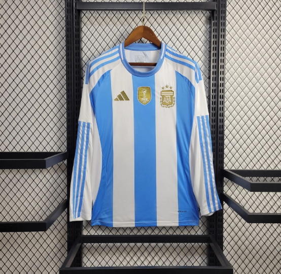 2024 Argentina Home Long Sleeve Soccer Jersey Thai Quality
