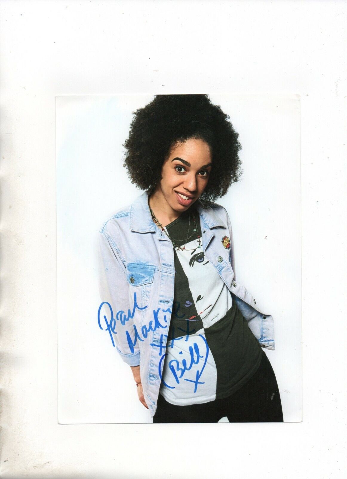 Dr Who Signed 8x6 Col Photo Poster painting Autographed by Pearl Mackie as Bill Potts