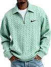 Men's Fashionable Cable Knit Textured Half-Zip Sweatshirt