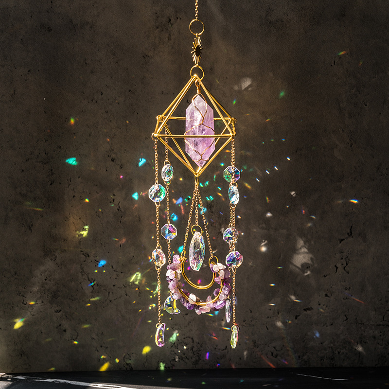 Crystal Prism Suncatcher Wind Chimes - Dreamy Rainbow Room Decor & Gift