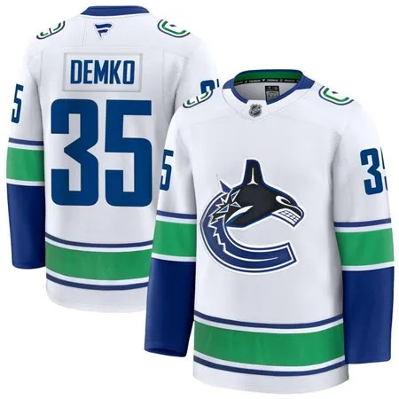 Youth Vancouver Canucks #35 Thatcher Demko White Away Jersey