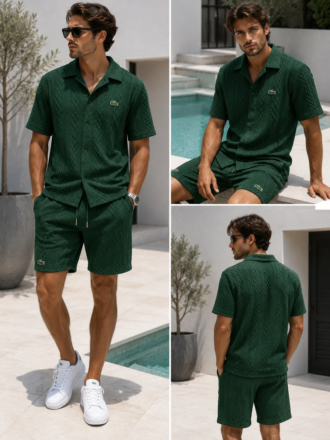 Lacoste Royal Cable Knit Set Green Edition