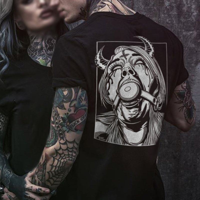 Cloeinc Demon Printing Casual Men's T-shirt Designer -  UPRANDY