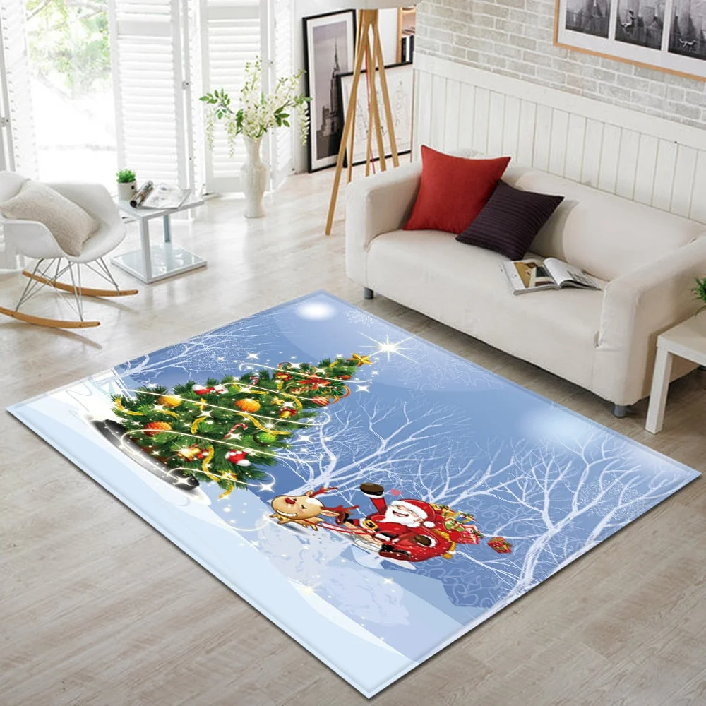 Carpet Living Room Bedroom Decoration 3D Christmas Kids Room Carpets Hallway Floor Children Rugs Home Flannel Bedside Mat