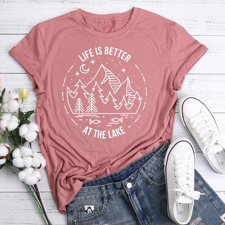 ANB - Life is better at the lake mountain  Retro Tee05944