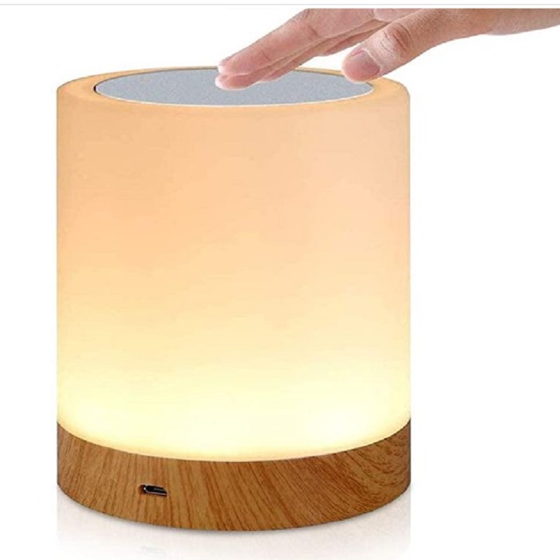 

Dimmable LED colorful creative wood grain charging bedside -Night Light, 501 Original