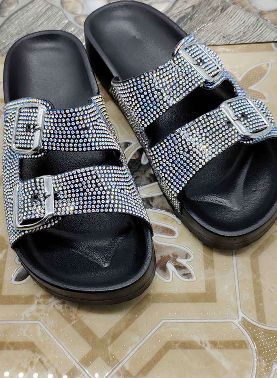 womens rhinestone slippers