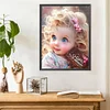 Diamond Painting -DIY Round Drill Curly Hair Big Eyes Girl