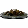 Purple Clay Pot Tea Pet Handmade Creative Crab Tea Pet Decoration Color-changing Crab He Leaf Base Home Decoration
