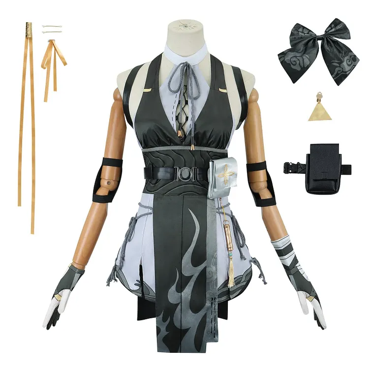 Wuthering Waves (2024) Female Rover Black Set Outfits Cosplay Costume Halloween Carnival Suit