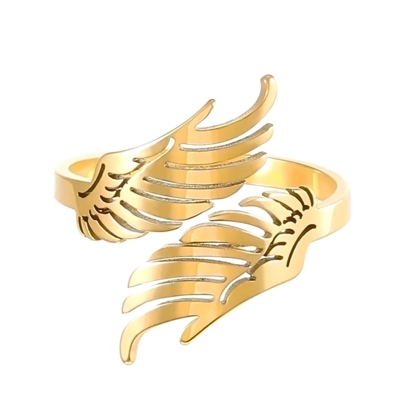 Retro Geometric Stainless Steel Gold Plated Plating Open Rings