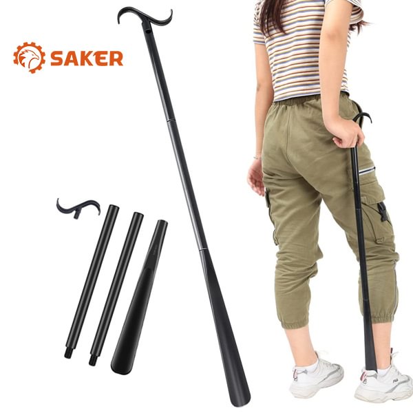 Long Handle Shoe Horn & Dressing Hook for Seniors