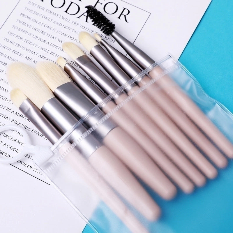 Minimalist Bionic Fiber Hair Plastic Handle Aluminum Tube Makeup Brushes 1 Set