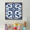 (Stamped/Counted) Blue And White Porcelain-Cross-14CT Cross Stitch 40*40cm/15.75*15.75in