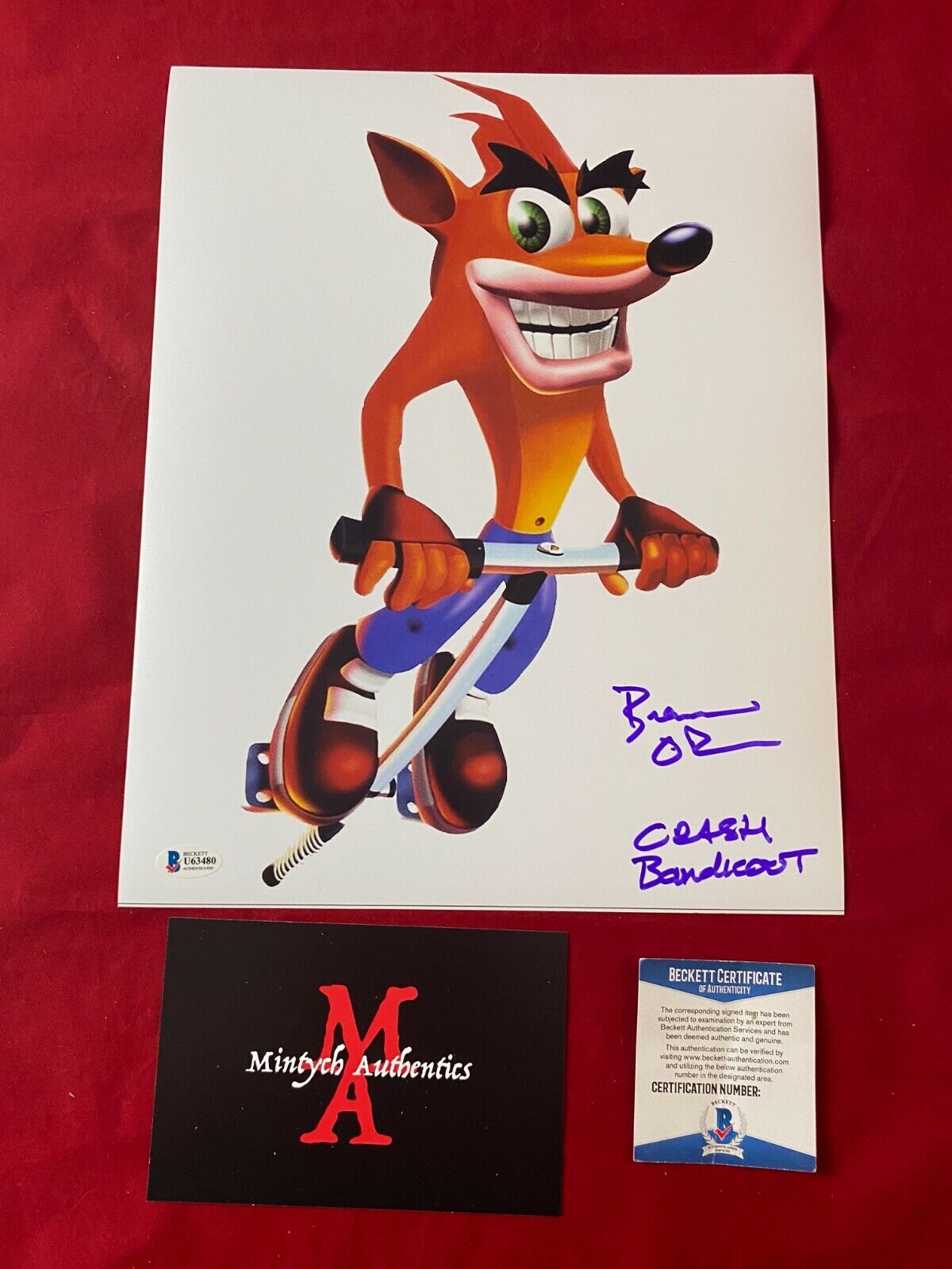 BRENDAN O'BRIEN AUTOGRAPHED SIGNED 11x14 Photo Poster painting! CRASH BANDICOOT! BECKETT COA!