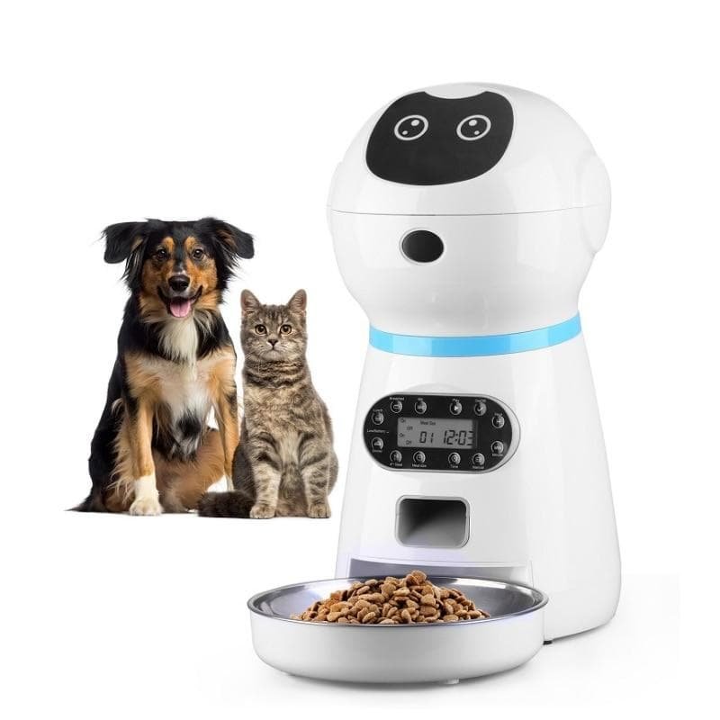 Automatic Robot Pet Feeders with Voice Record & Screen Timer