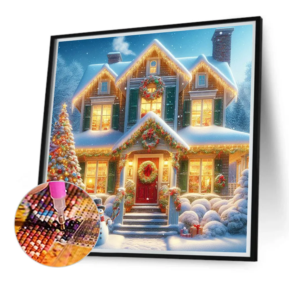 Diamond Painting - Full Round Drill - Christmas House(Canvas|30*30cm)