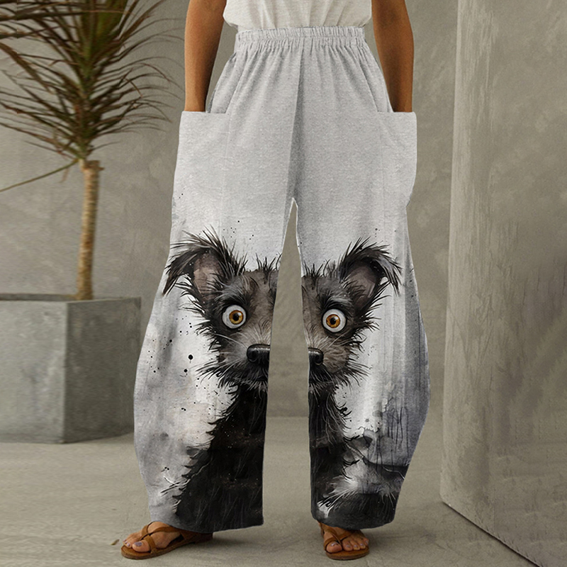 Funny Dog Halo Dyeing Art Print Design Pants wearshes