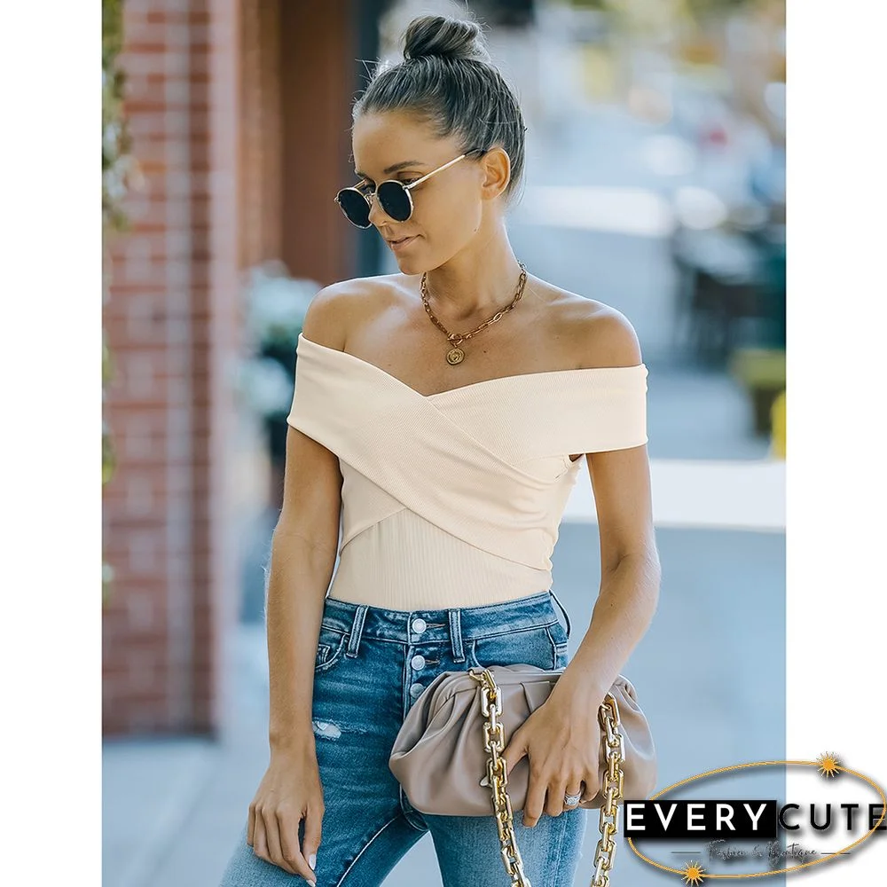 Apricot Slim Fit Off Shoulder Blouse