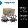 TRQ 2 Piece Rear Wheel Bearing & Hub Assembly Set Compatible with 2008-2014 Subaru Impreza