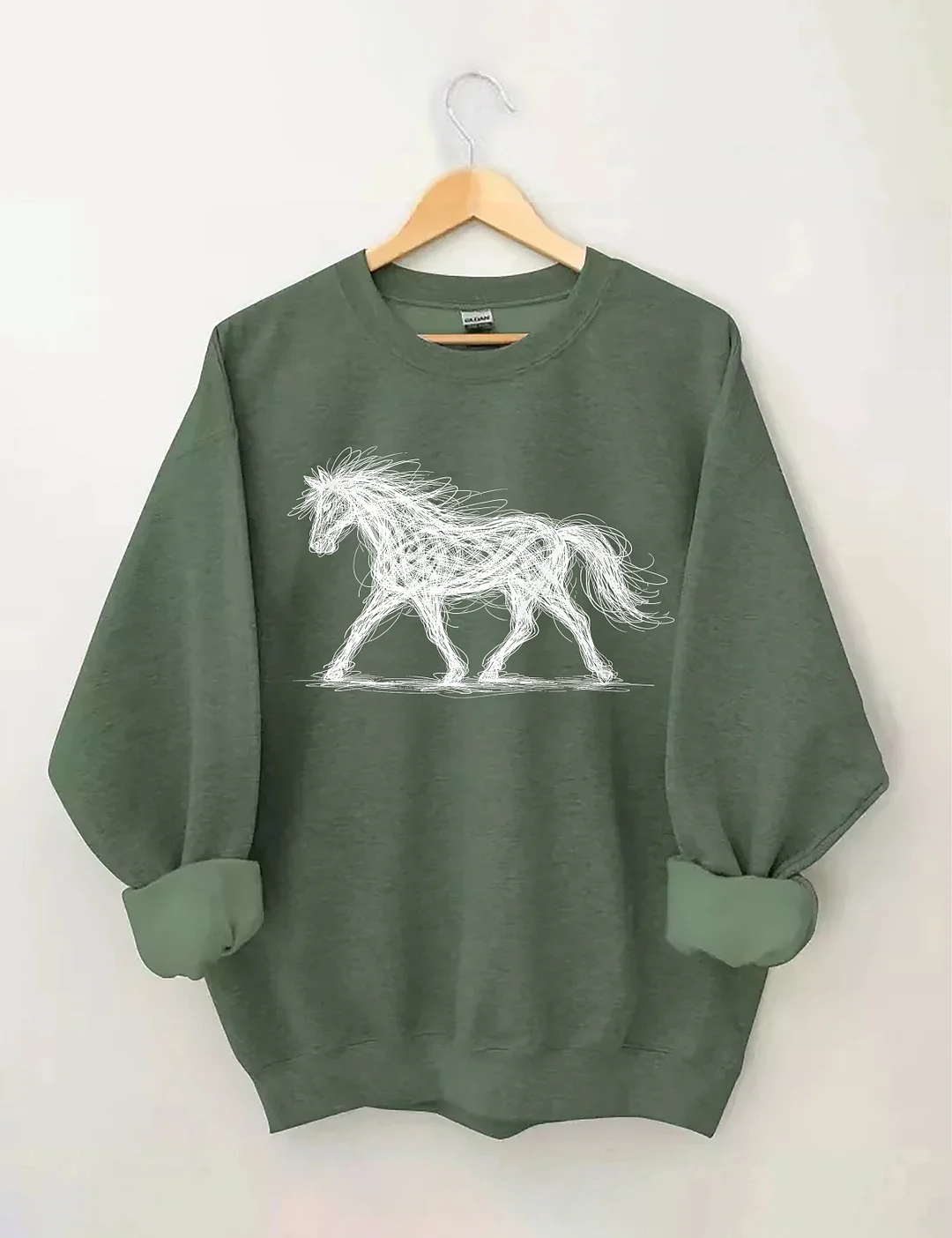 Abstract Art Line Horse Sweatshirt