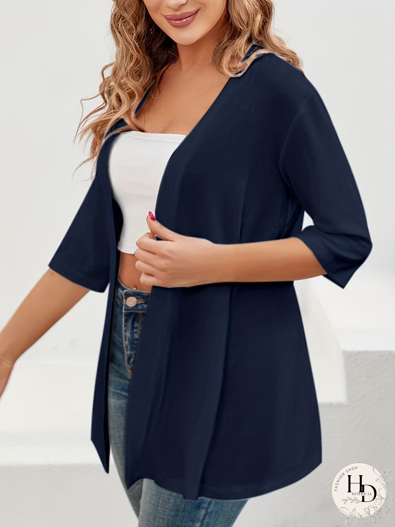 Women's Plus Size Open Front Cardigan