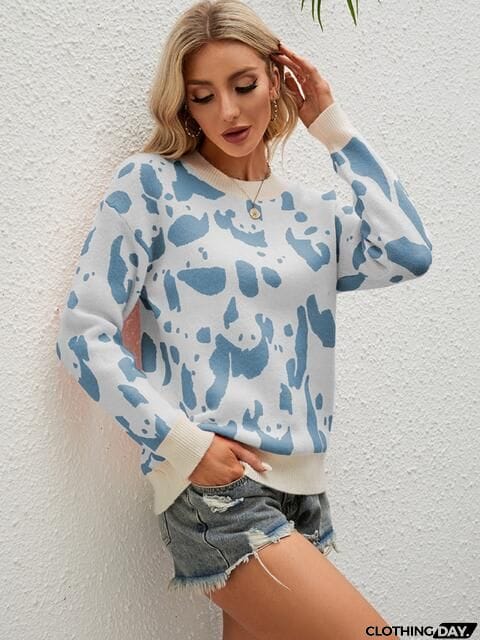 Round Neck Drop Shoulder Sweater