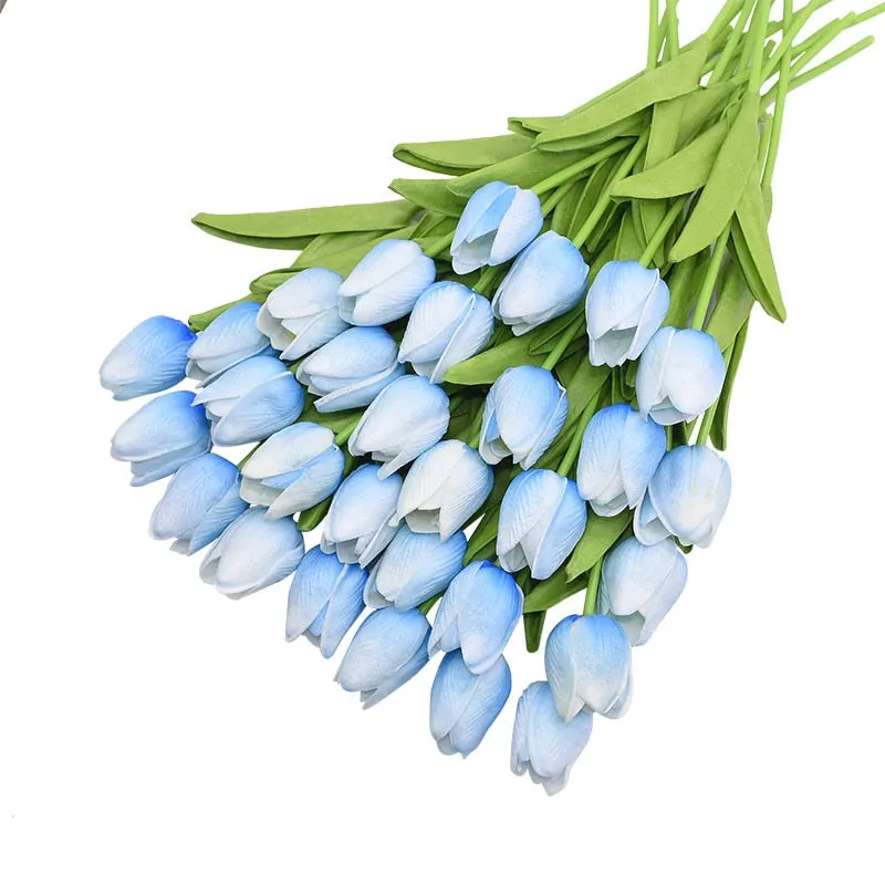 31Pcs/lot Tulips Artificial Flowers PU Calla Fake Flowers Real Touch Flowers for Wedding Decoration Home Party Decoration Favors
