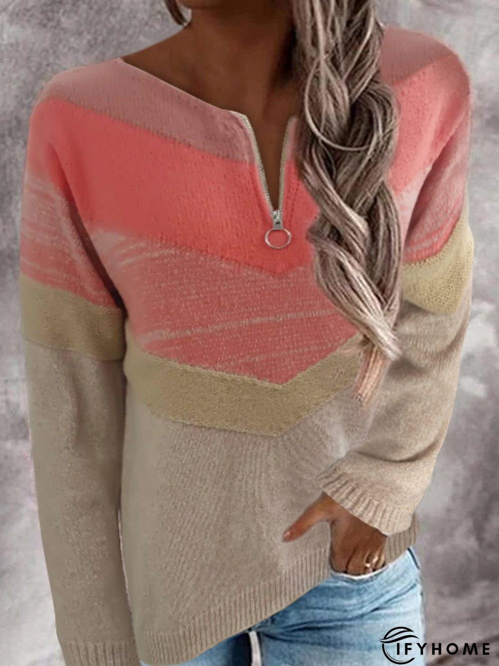 Crew Neck Long Sleeve Sweater | IFYHOME