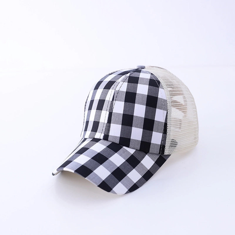 Unisex Casual Minimalist Stripe Lattice Flower Curved Eaves Baseball Cap