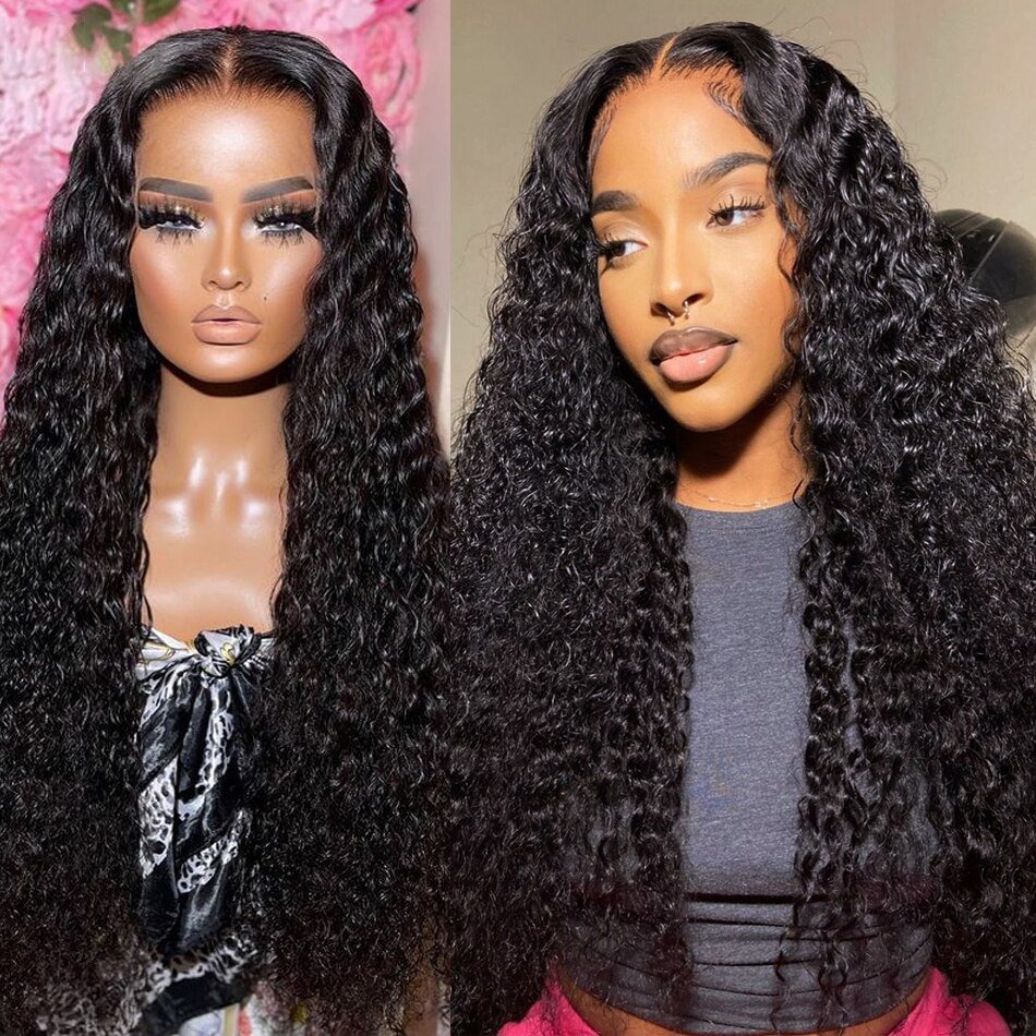 30 40 Inch Loose Deep Wave Frontal 360 13X6 Transparent Lace Human Hair Brazilian Water Curly 5x5 Lace Closure Wigs Remy Hair US Mall Lifes