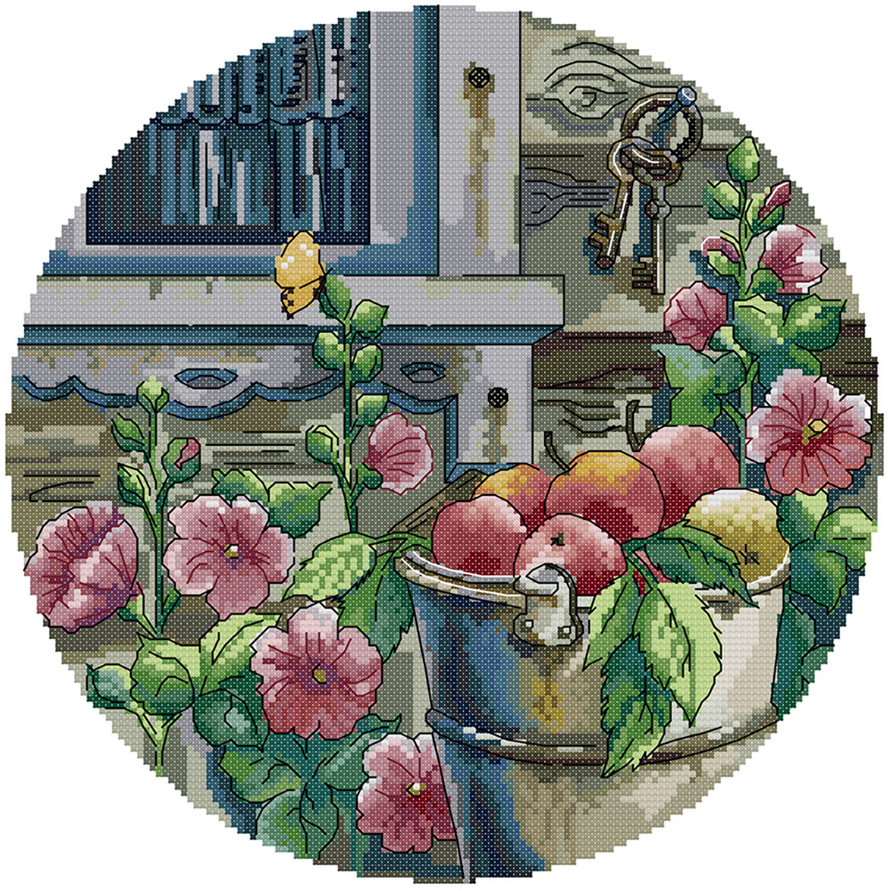 

Harvest Flower - 11CT Stamped Cross Stitch - 33*33CM, 03, 501 Original