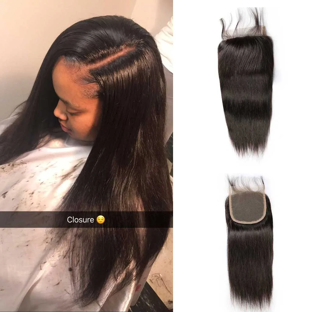 12A 4X4 5X5 Transparent Lace Straight Lace Closure 100% Human Hair 