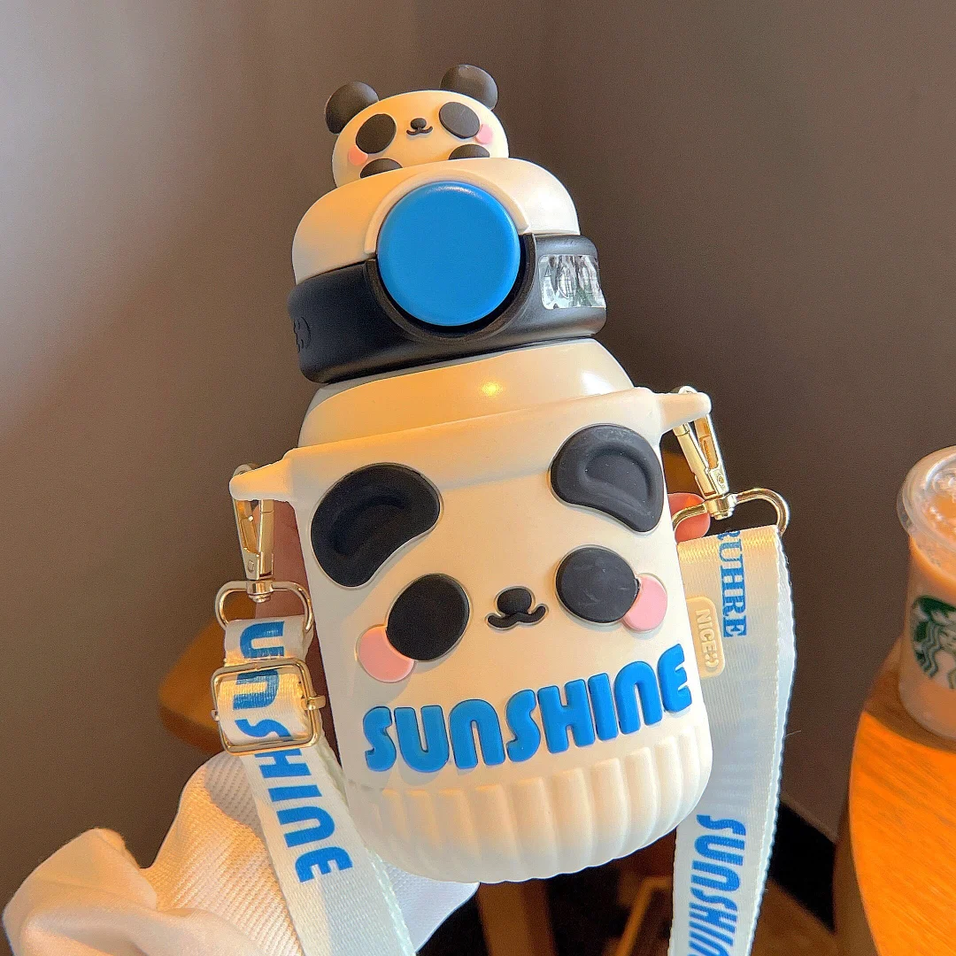 Back to school guide Cute Animal 316 Stainless Steel Thermos Water Bottle With Straw  550ml Tumbler Vacuum Flask Portable Thermos Bottle copo termico
