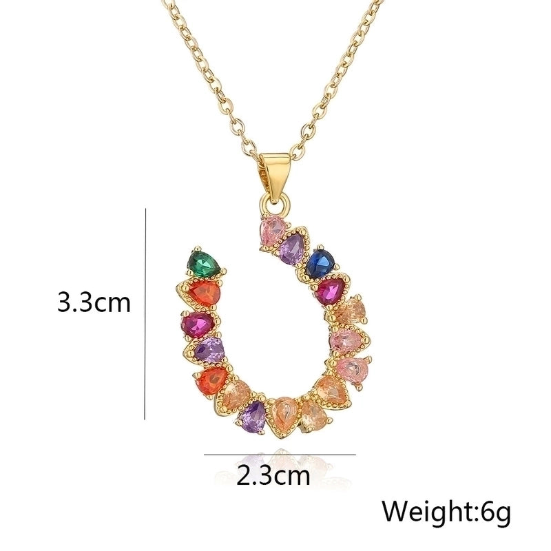 Casual Minimalist Heart Shape Copper Zircon Pendant Necklace 1 Piece