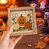 Moon & Pumpkin Glass Mosaic DIY Craft Kit &ndash; Framed Halloween Wall Art