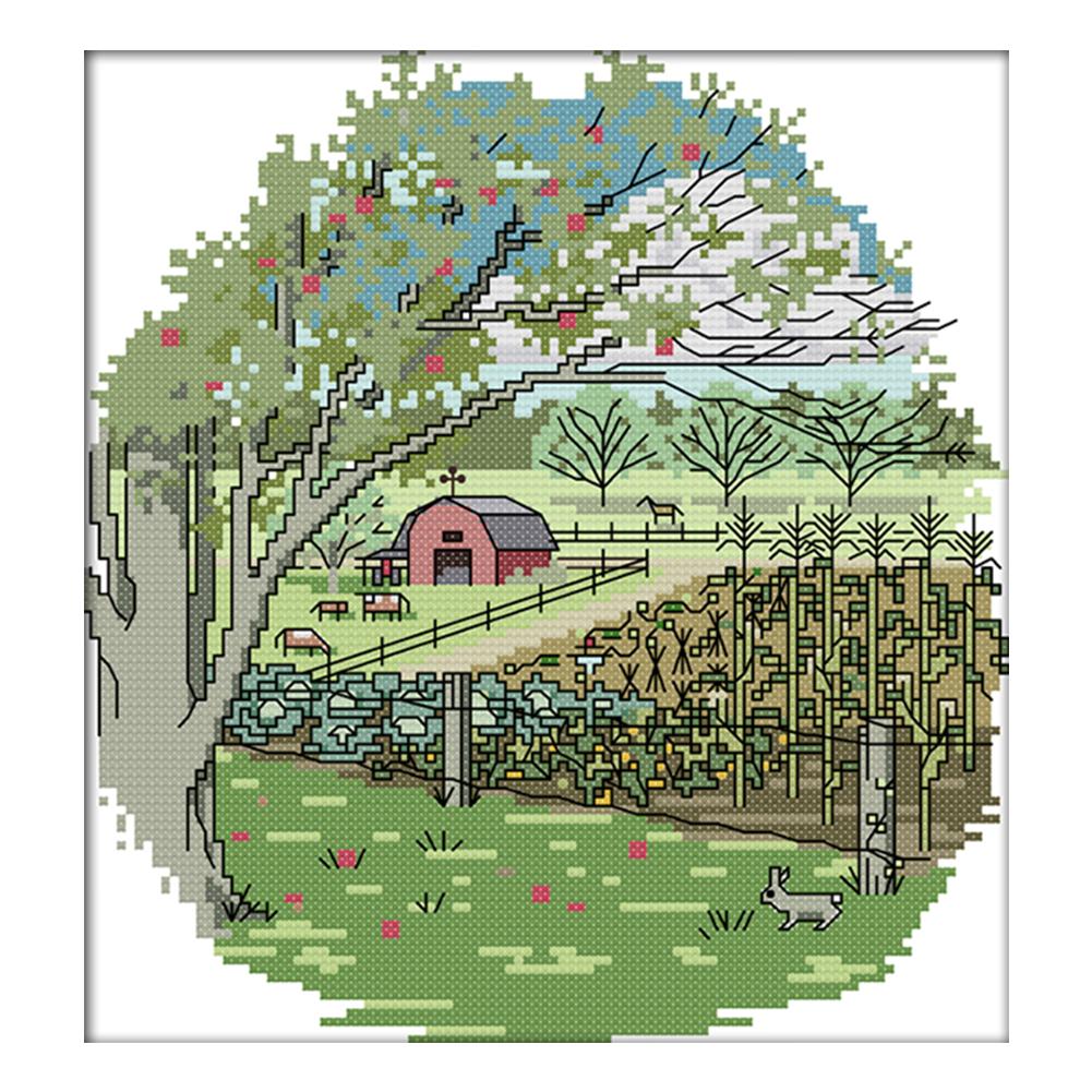 

The Outskirts-Spring - 14CT Stamped Cross Stitch - 26*28cm, 501 Original