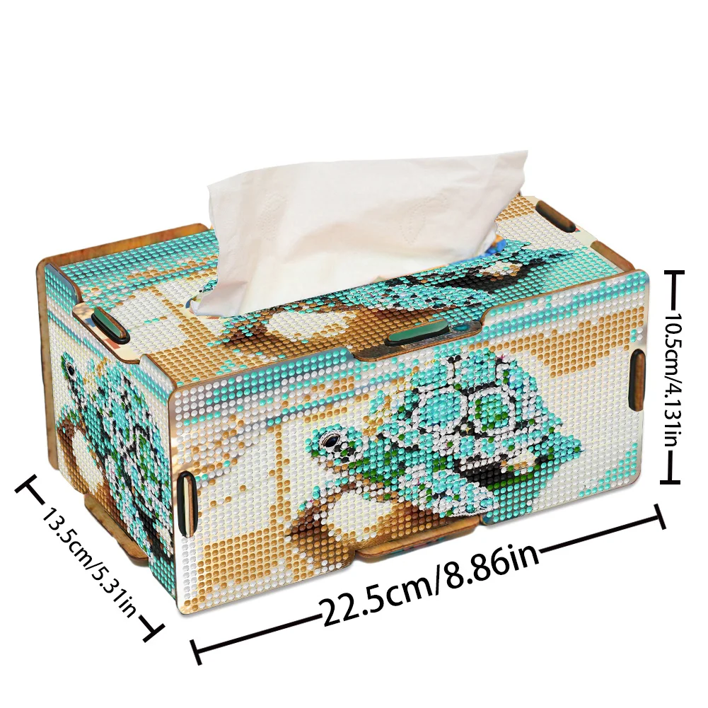 Diamond Painting Tissue Box Kits Decorative Rhinestone Craft Kit (Turtle)