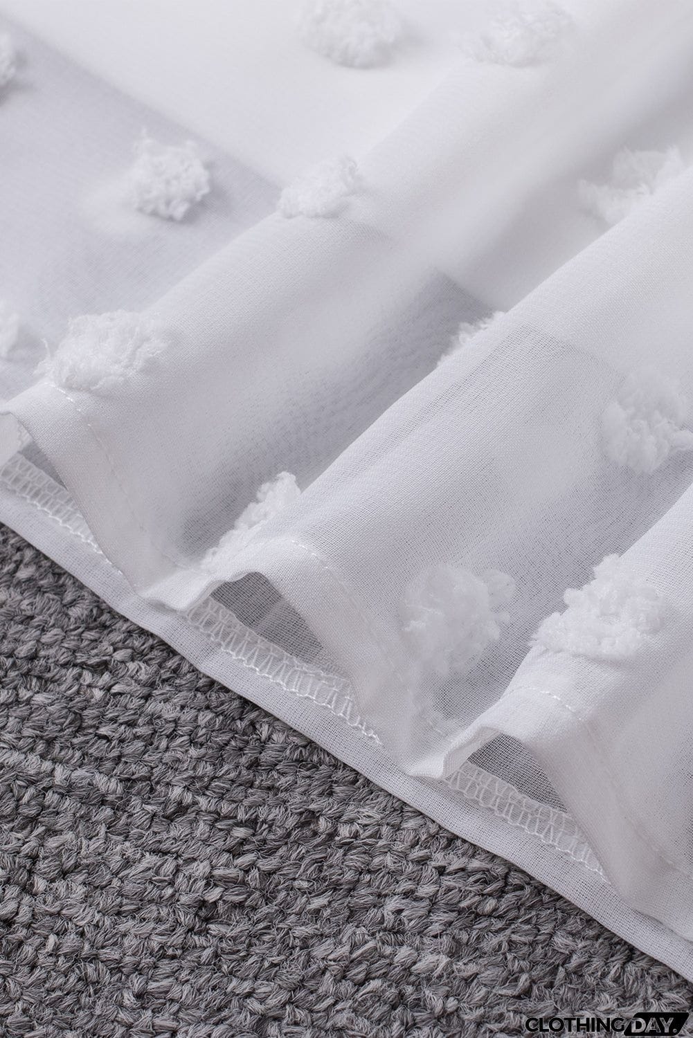 Off Shoulder Swiss Dot Blouse