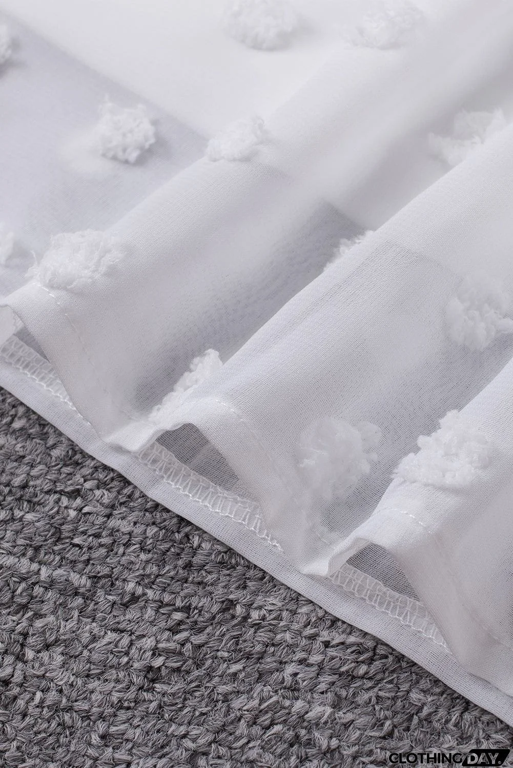 Off Shoulder Swiss Dot Blouse